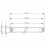 Dimensions Led Tube - 16W - 1200mm - 220-240V