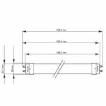 Dimensions Led Tube - 8W - 600mm - 220-240V