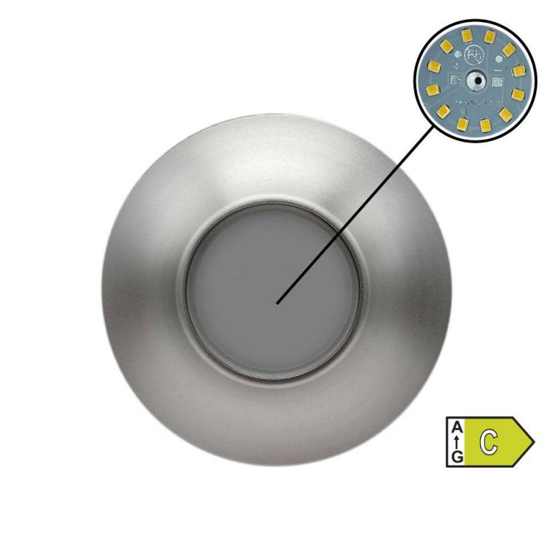 Surface-mounted round 12 LED VULCAN Spotlight - 2,87 W - 105 mm diameter