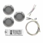 Kit 3 Faretti 12 Led VULCANO 85-15 da appoggio 2,87 W + Alimentatore, prolunghe e cablaggi