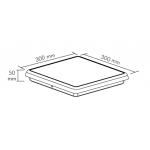 Dimensioni Plafoniera LED quadrata  EMERGENZA INTEGRATA 300x300x50 mm