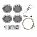 Kit 4 Faretti 12 Led VULCANO 85-15 da appoggio - 2,87 W + Alimentatore, prolunghe e cablaggi