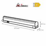 Dimensions Led Reglette T5 with switch CCT 572 mm