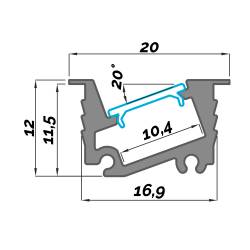 Dimensioni Profilo LED in alluminio NP018
