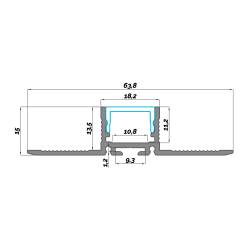 Dimensioni Profilo LED in alluminio NP0181