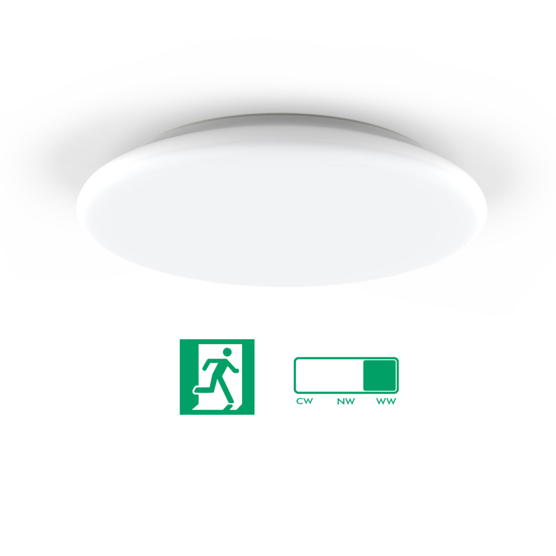 Plafoniera LED tonda Ø300 mm -  Emergenza Integrata - 18 W - fissaggio a rotazione