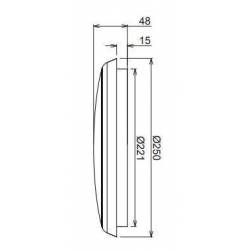 Dimensioni Plafoniera LED tonda Ø250x48 mm 