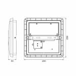Dimensions Square led ceiling light 250x250x50 mm
