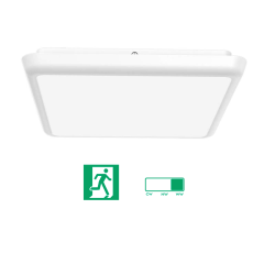 Plafoniera led quadrata 250x250 mm -  Emergenza Integrata e CCT - 12 W