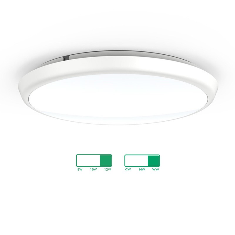 Round LED Ceiling Light Ø250 mm with Selectable Color Temperature and Power