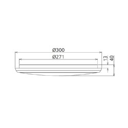 Dimensioni Plafoniera LED tonda Ø300x48 mm