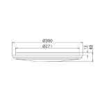 Dimensions of Round LED Ceiling Light Ø300 × 48 mm