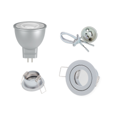Round LED Spotlight Holder + LED Bulb MR16 + wiring
