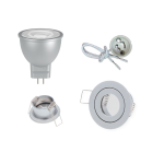 Ghiera Porta Faretto LED Tonda + Lampadina LED MR11+ Cablaggio