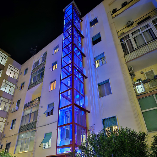 ASCENSORE ESTERNO: INSTALLAZIONE STRIP LED RGBW SIDE VIEW IP67